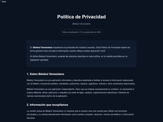 privacy-policy.BeisbolVenezolano screenshot