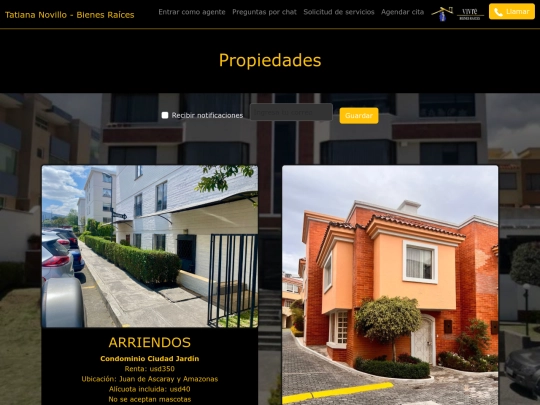 vivre/TatianaNovillo–BienesRaices screenshot