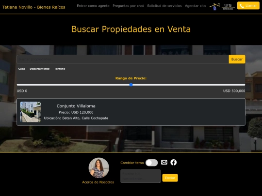vivre/pages/arriendos screenshot