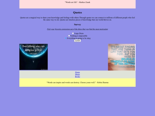 Personal website McKeon/Quotes screenshot