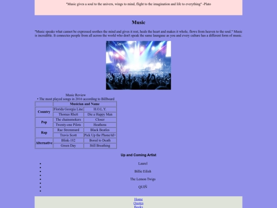 Personal website McKeon/music screenshot