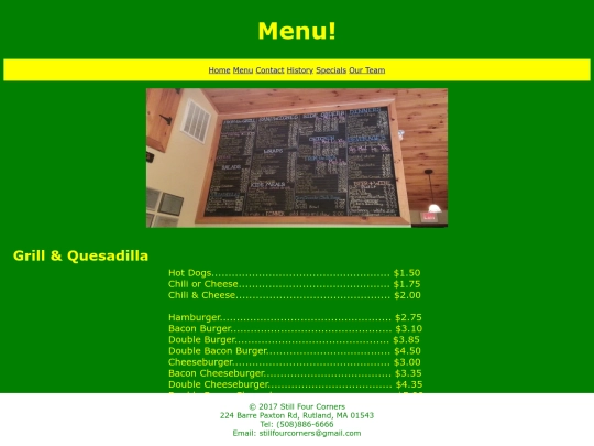 menu screenshot