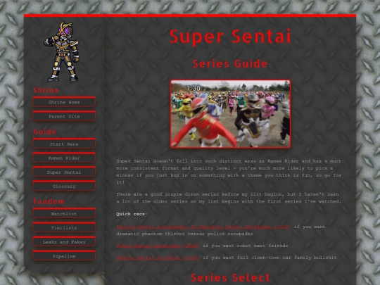 shrines/tokusatsu/toku_guide_sentai screenshot