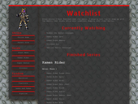 shrines/tokusatsu/toku_watchlist screenshot