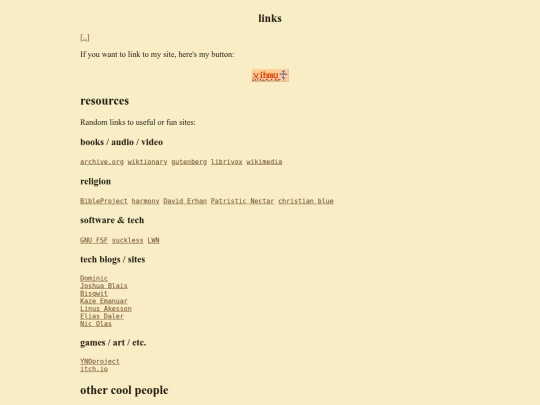 links screenshot
