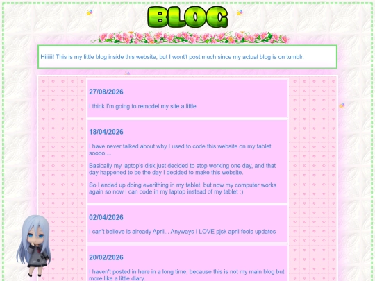 Blog screenshot