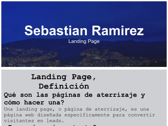 landinpage screenshot