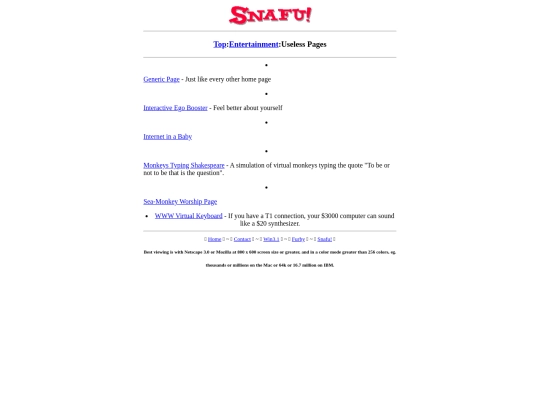 Snafu/Entertainment/Useless_Pages/useless_pages screenshot