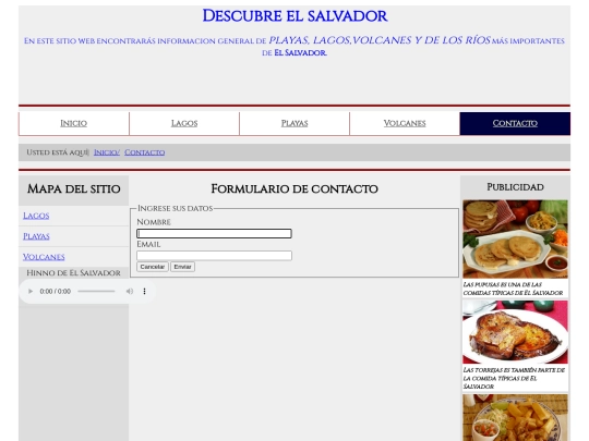 Descubre-El-Salvador/contacto screenshot