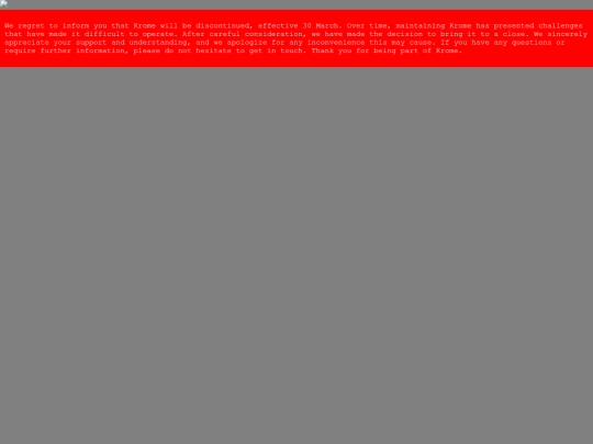 krome/maintenance screenshot