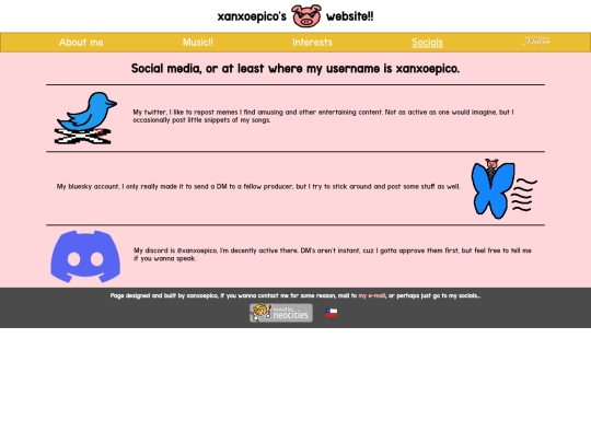 socials screenshot