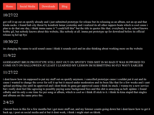 Blog screenshot