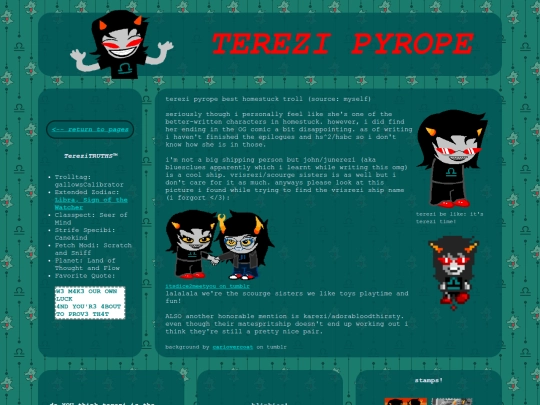 pages/homestuck/terezi-shrine screenshot