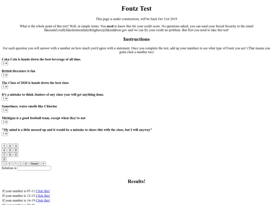 Foutz/foutzquiz screenshot