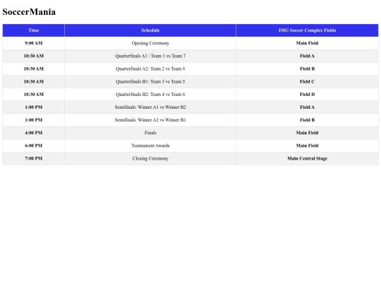 schedule screenshot