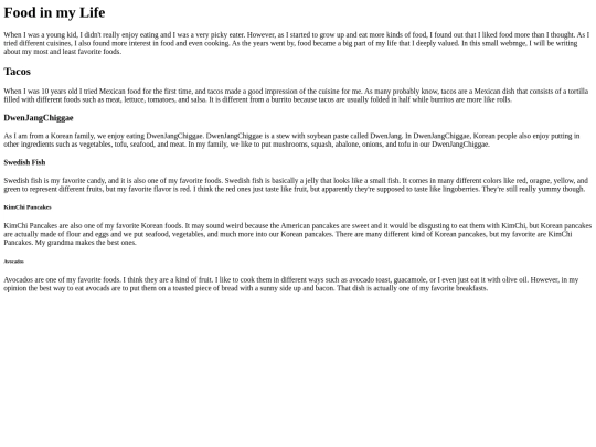 Hotpink Food Webpage screenshot