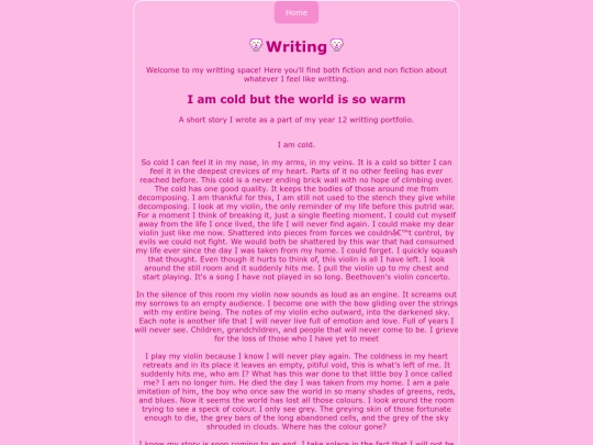 writing screenshot