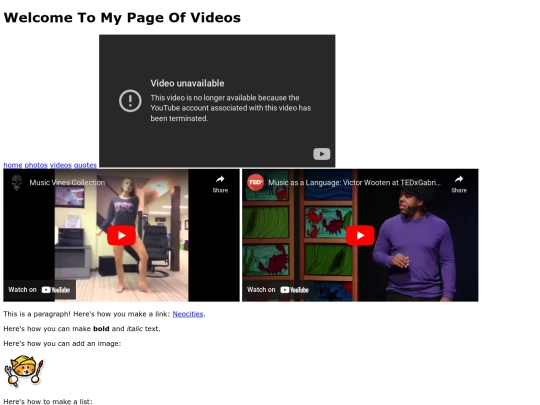 videos screenshot