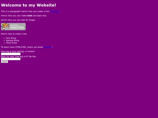 default page screenshot
