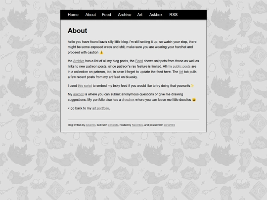 blog/about screenshot