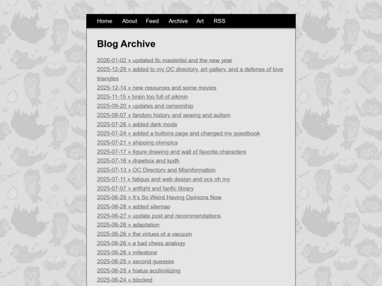 blog/archive screenshot