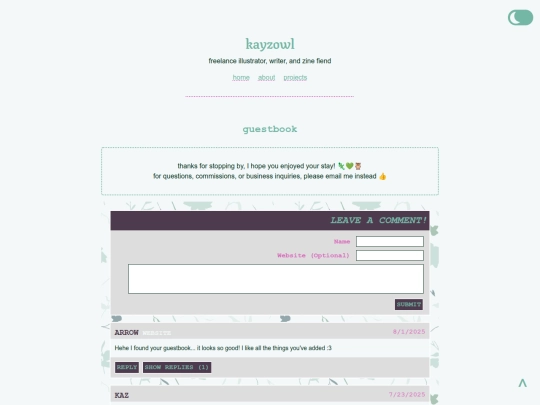 guestbook screenshot