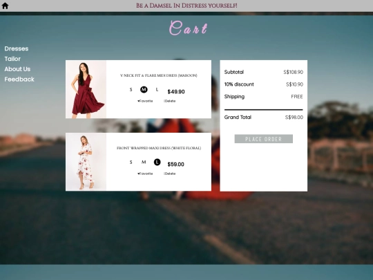 cart screenshot