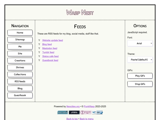 site/feeds screenshot