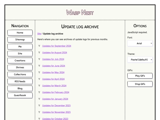 site/updatearchive screenshot