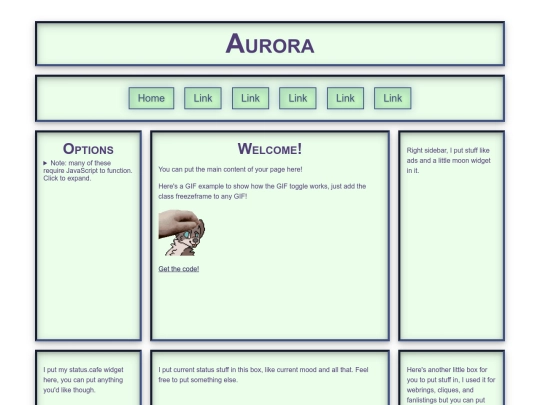 templates/auroratemplate screenshot