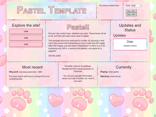 templates/pasteltemplate screenshot