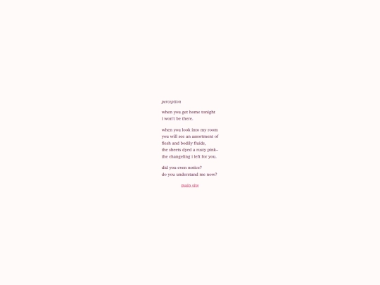closet/poems/perception screenshot