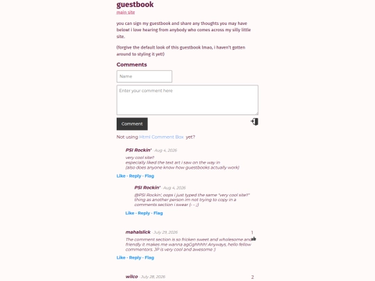 guestbook screenshot