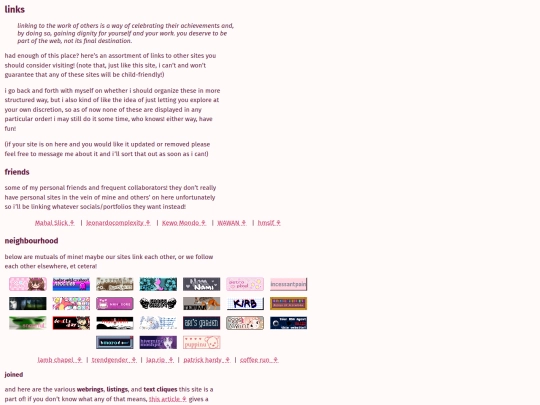 links screenshot