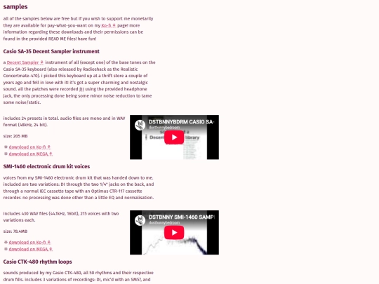 projects/samples screenshot
