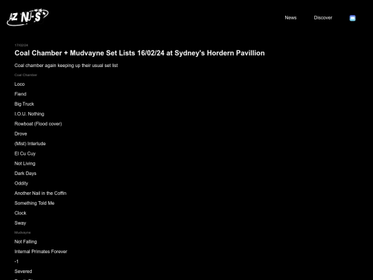 mud-coal-chamber-setlist screenshot