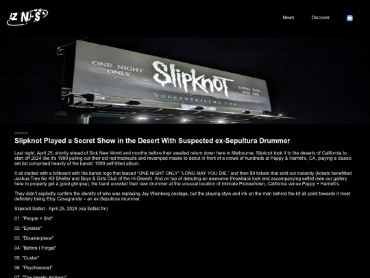 secret-slipknot-show-new-drummer screenshot