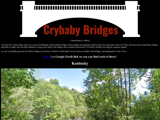 Local Legends/American Folklore/Crybaby Bridges/CrybabyBridges screenshot