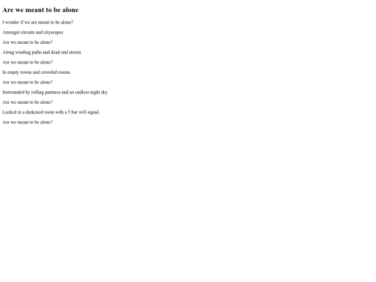 arewemeanttobealone screenshot