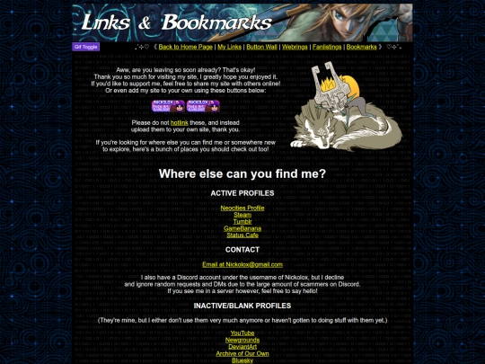 links screenshot