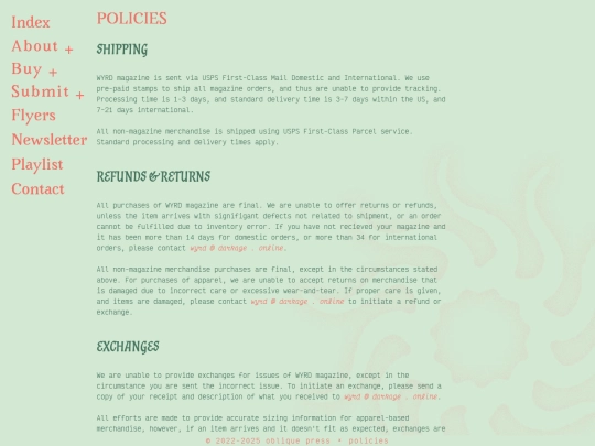 policies screenshot