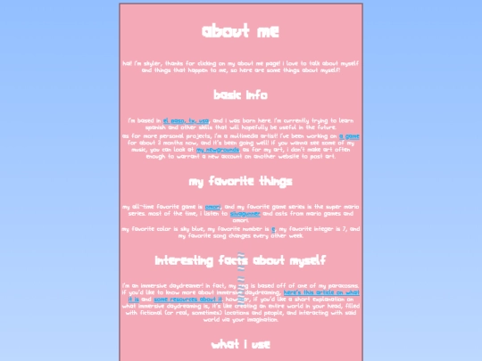 aboutme screenshot