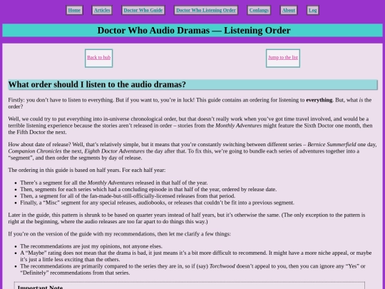 doctor-who/old-audio-guide/listening-order screenshot