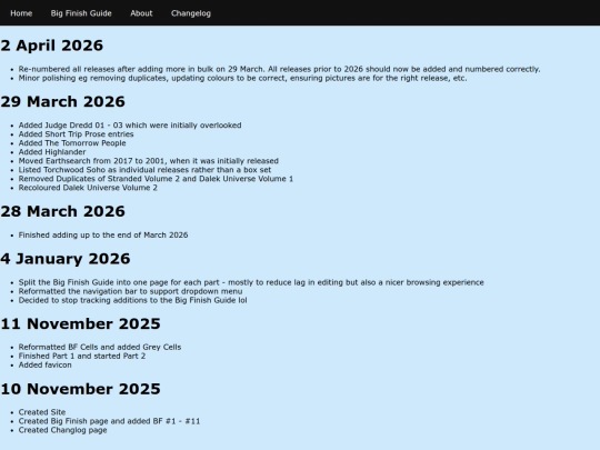 changelog screenshot