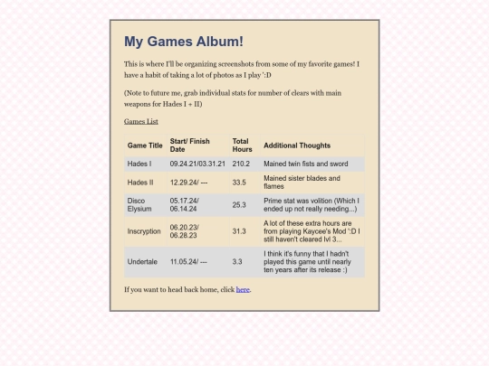 gamealbum screenshot
