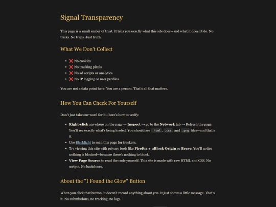 TransparencyPage screenshot