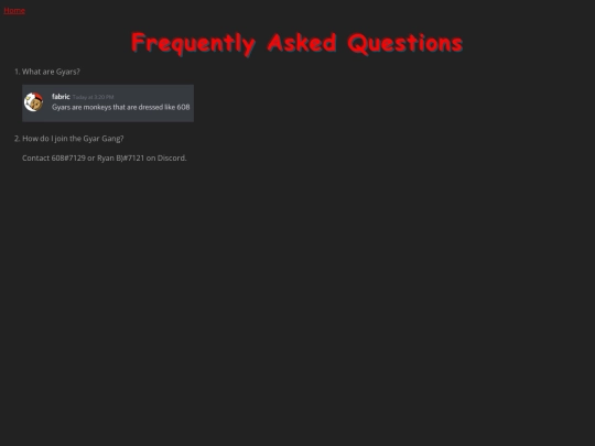 faq screenshot