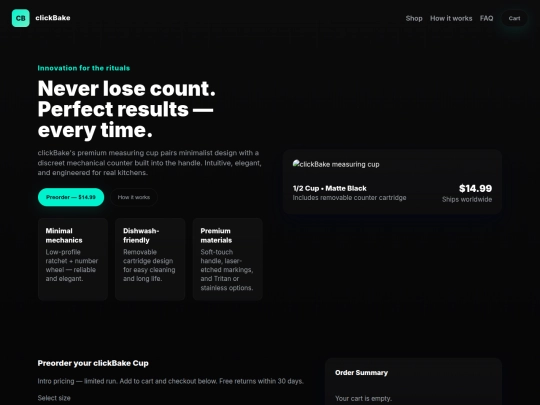 clickBake_landing_page screenshot