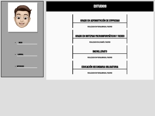 curriculum/estudios screenshot