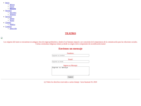 PAGINA WEB SARITA/Teatro screenshot